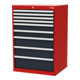 STIER Cassettiera con 9 cassetti largh.xprof.xalt. 700x575x1020 mm rosso/grigio antracite