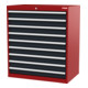 STIER Cassettiera con 9 cassetti largh.xprof.xalt. 900x575x1020 mm RAL 3020 / RAL 7016