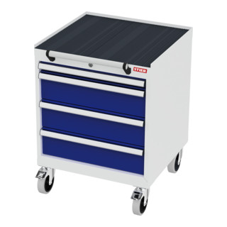 STIER Cassettiera mobile grigio chiaro/blu genziana 600mm
