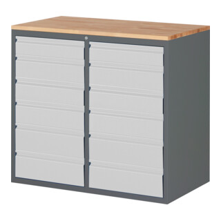 STIER Cassettiera Premium con 12 cassetti e top in faggio largh.xprof.xalt. 1145x650x1035 mm