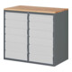 STIER Cassettiera Premium con 12 cassetti e top in faggio largh.xprof.xalt. 1145x650x1035 mm-1