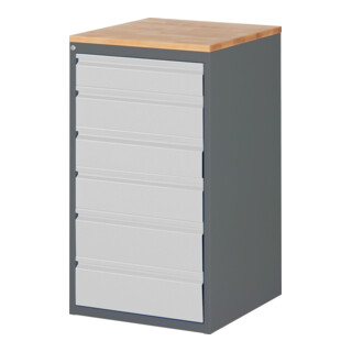 STIER Cassettiera Premium con 6 cassetti e top in faggio largh.xprof.xalt. 580x650x1035 mm