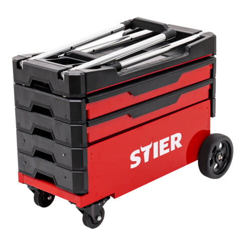 STIER Cassettiera su ruote pieghevole 80 kg di portata lungh.xlargh.alt. 700x380x535/950 mm