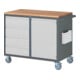 STIER Cassettiera su ruote Premium con 4 cassetti e 1 anta battente largh.xprof.xalt. 1145x650x975 mm-1