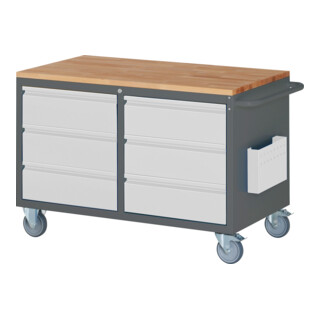 STIER Cassettiera su ruote Premium con 6 cassetti largh.xprof.xalt. 1145x650x795 mm
