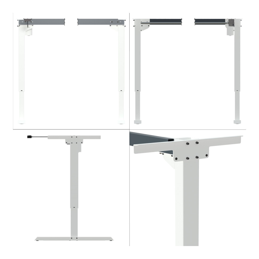 STIER Châssis électrique réglable en hauteur 501-20 blanc pour plateau 160x80 cm