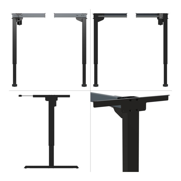 STIER Châssis électrique réglable en hauteur 501-20 Noir 160 × 80 cm