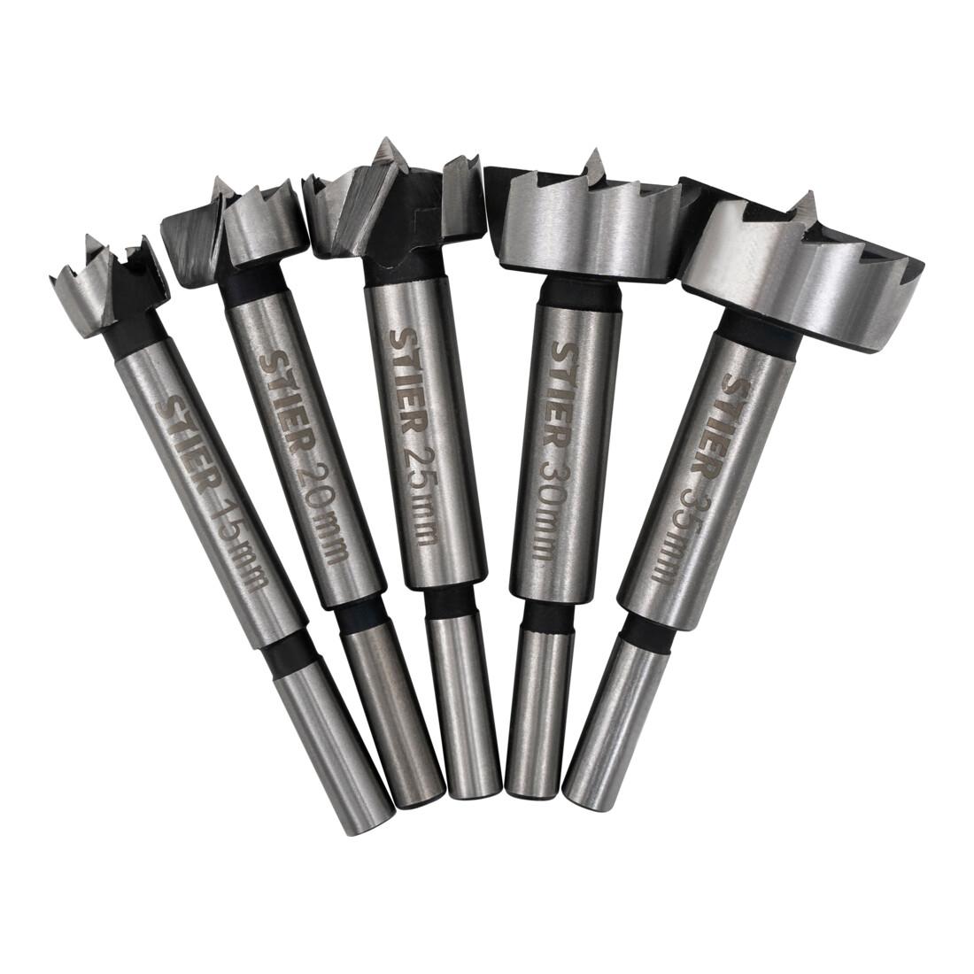 STIER cilinderboorset, 5-delig (15, 20, 25, 30, 35 mm)