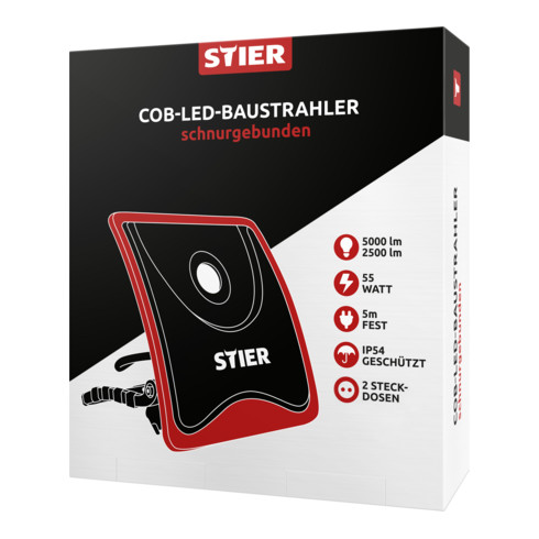 STIER COB-LED-Baustrahler 5000 Lumen 55W