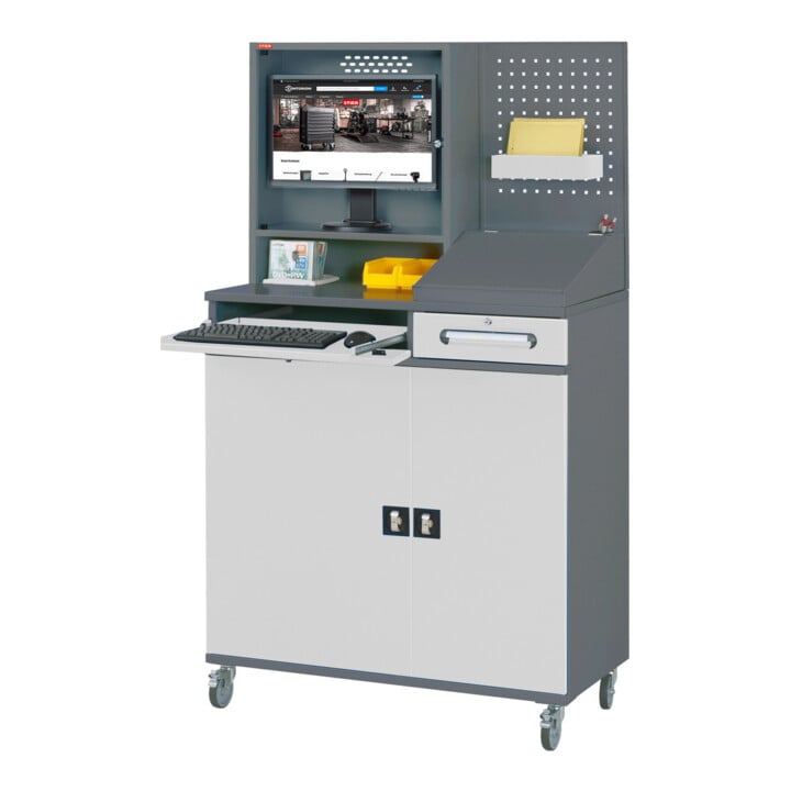 STIER computerkast Premium verrijdbaar BxDxH 1100x520x1895 mm