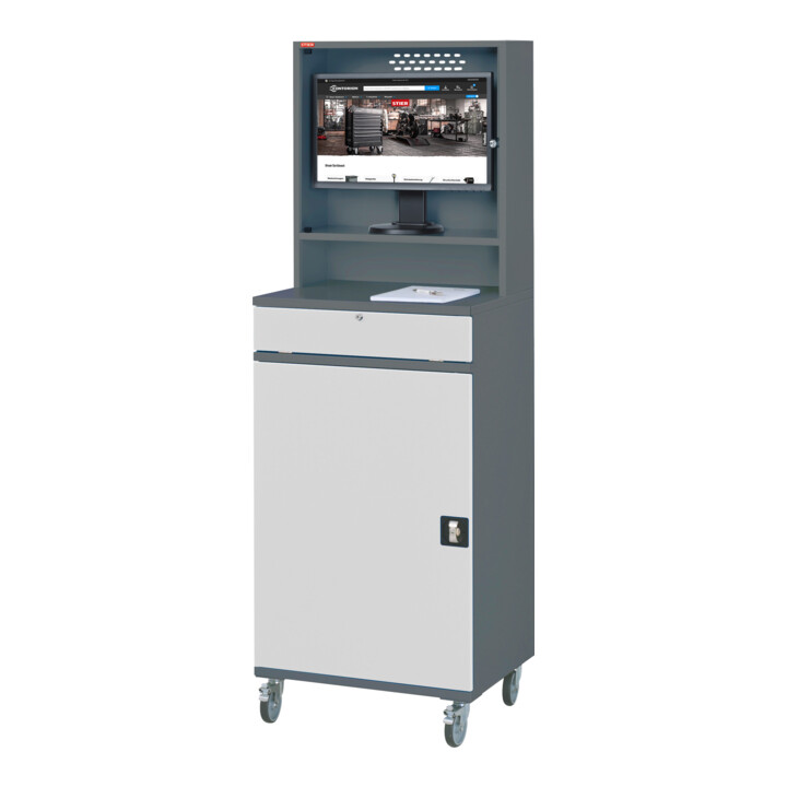 STIER computerkast Premium verrijdbaar BxDxH 650x520x1895 mm