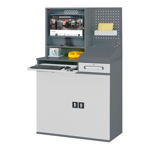 STIER Computerschrank Premium stationär BxTxH 1100x520x1770 mm