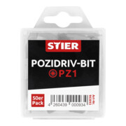 STIER Confezione grande di bit Pozidriv PZ