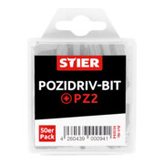 STIER Confezione grande di bit Pozidriv PZ