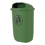 STIER Contenitore per rifiuti con copertura antipioggia 50 l verde largh.xprof.xalt. 432x334x745 mm