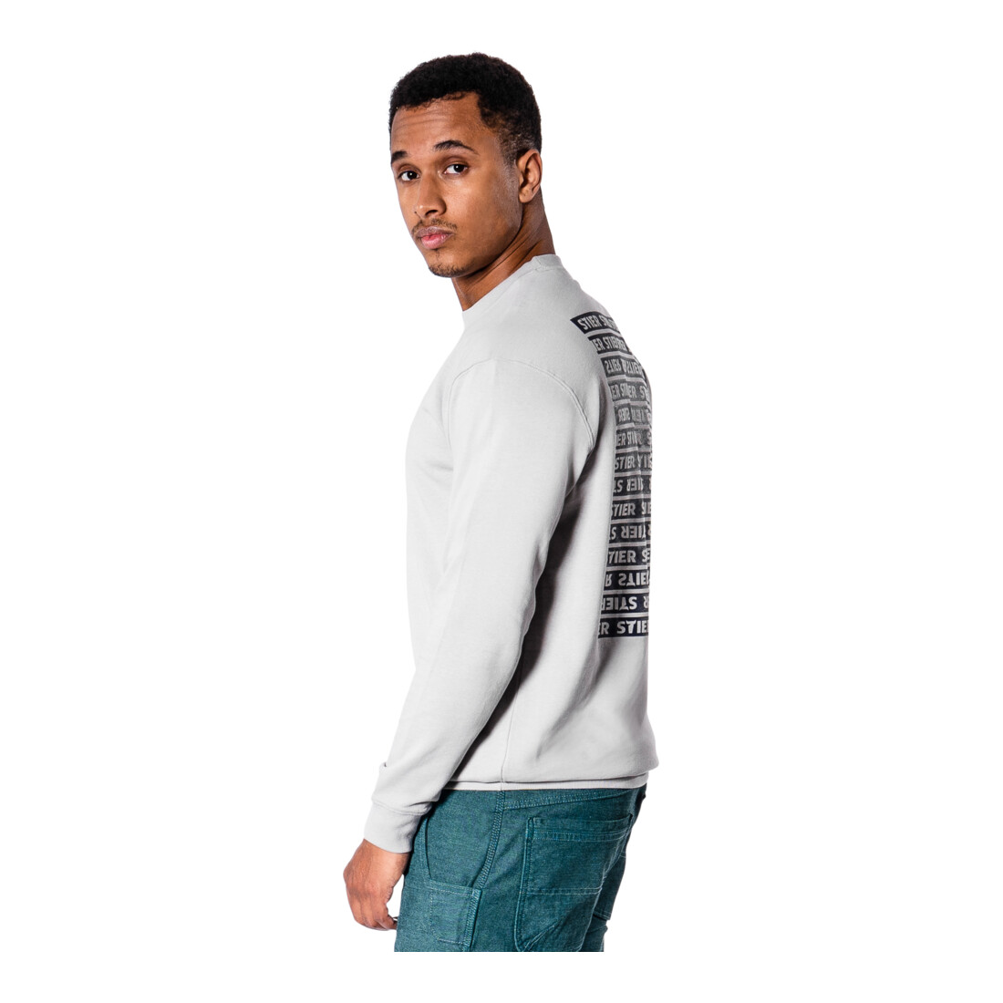 STIER Crew Sweat Style Print organic cotton