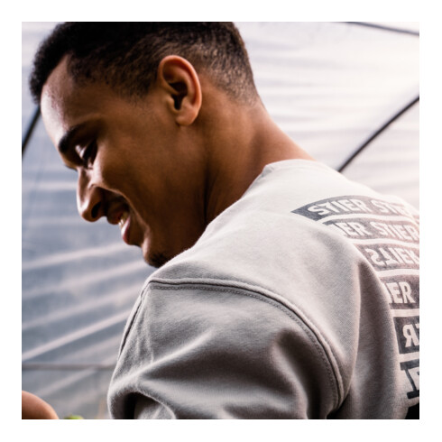 STIER Crew Sweat Style Print XXL Ice Grey