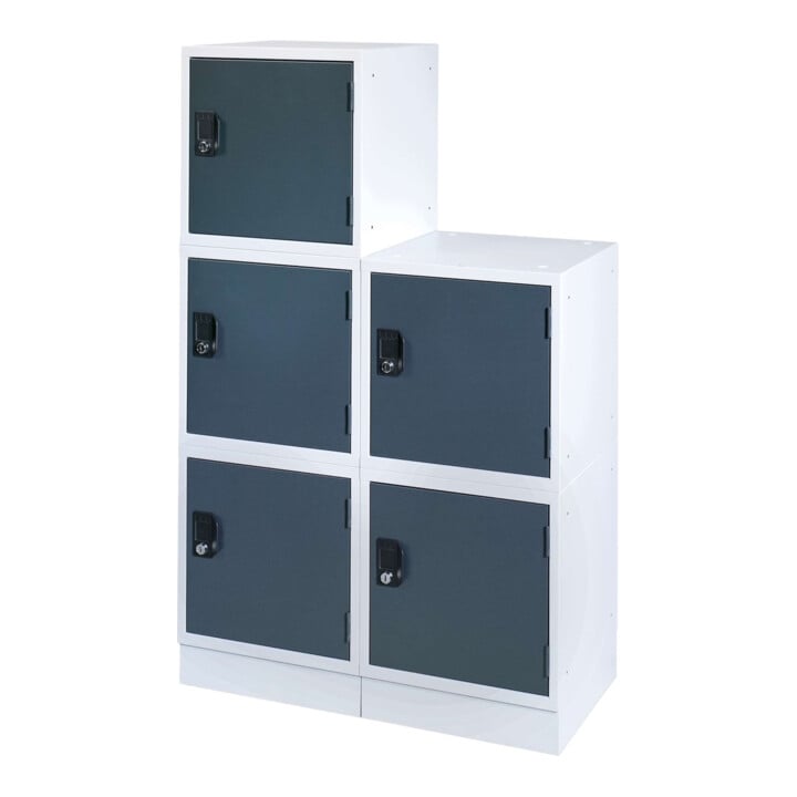 STIER Cube casier 450 × 450 × 450 mm gris clair anthracite empilable
