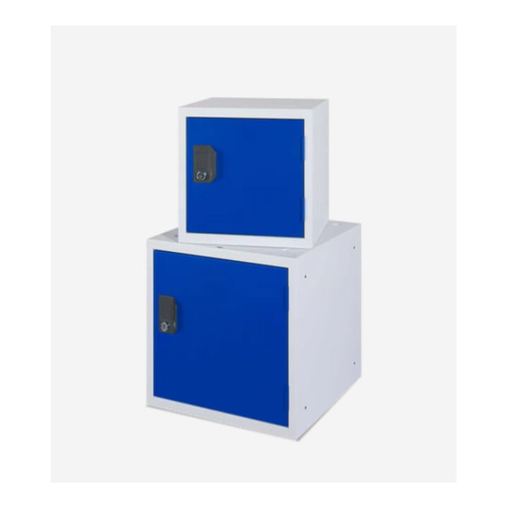 STIER Cube casier 450 × 450 × 450 mm gris clair bleu gentiane empilable