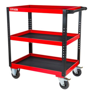 STIER Desserte de service 2 plateaux, 50kg de capacité chacun, HxLxP 969x894x543mm