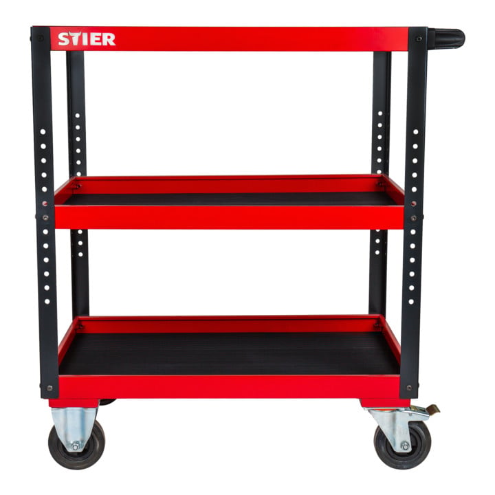 STIER Desserte de service 2 plateaux, 50kg de capacité chacun, HxLxP 969x894x543mm