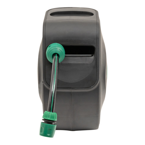 STIER Enrouleur de tuyau de jardin SGS avec pistolet pulvérisateur automatique pivotant