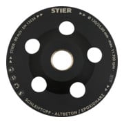 STIER Diamant-Schleiftopf Ø130mm Bohrung 25,0 / 22,23 mm Altbeton/Epoxidharz, Diamantschleifteller-2