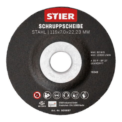 STIER Disco per sgrossatura 7,0x22,23 forma 27