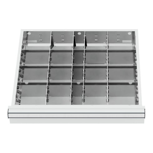 STIER Divisorio per cassetti divisorio in metallo BLH 100/125 mm dimensioni interne 500x450 mm 20 scomparti 6 x TW 125