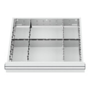 STIER Divisorio per cassetti divisorio in metallo BLH 100/125 mm dimensioni interne 500x450 mm 6 scomparti