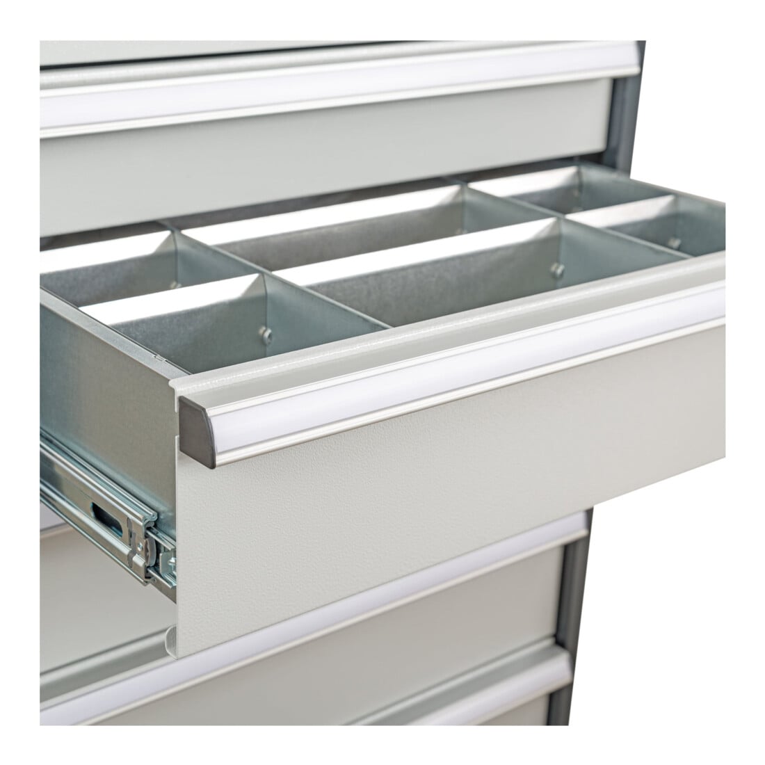 STIER Divisorio per cassetti divisorio in metallo BLH 100/125 mm dimensioni interne 500x450 mm 6 scomparti