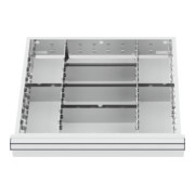 STIER Divisorio per cassetti divisorio in metallo BLH 100/125 mm dimensioni interne 500x450 mm 8 scomparti