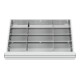 STIER Divisorio per cassetti divisorio in metallo BLH 100/125 mm dimensioni interne 600x450 mm 12 scomparti 6 x TW 175-1