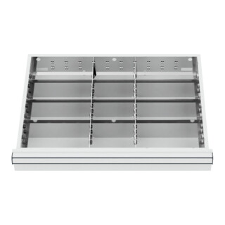STIER Divisorio per cassetti divisorio in metallo BLH 100/125 mm dimensioni interne 600x450 mm 12 scomparti 6 x TW 225