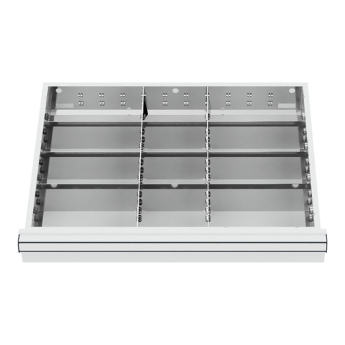 STIER Divisorio per cassetti divisorio in metallo BLH 100/125 mm dimensioni interne 600x450 mm 12 scomparti 6 x TW 225