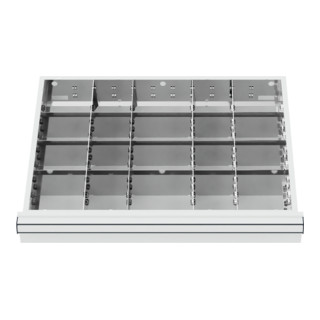STIER Divisorio per cassetti divisorio in metallo BLH 100/125 mm dimensioni interne 600x450 mm 20 scomparti
