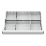 STIER Divisorio per cassetti divisorio in metallo BLH 100/125 mm dimensioni interne 600x450 mm 6 scomparti