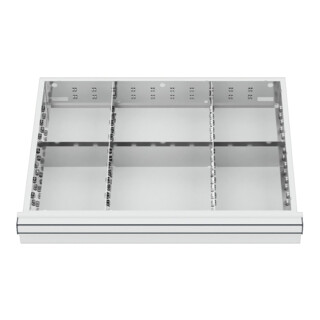 STIER Divisorio per cassetti divisorio in metallo BLH 100/125 mm dimensioni interne 600x450 mm 6 scomparti