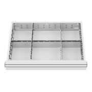 STIER Divisorio per cassetti divisorio in metallo BLH 100/125 mm dimensioni interne 600x450 mm 6 scomparti