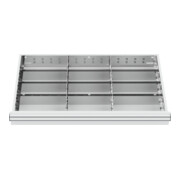 STIER Divisorio per cassetti divisorio in metallo BLH 100/125 mm dimensioni interne 800x450 mm 12 scomparti 6 x TW 275