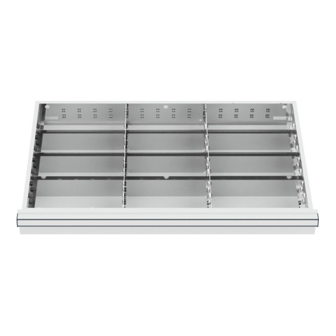 STIER Divisorio per cassetti divisorio in metallo BLH 100/125 mm dimensioni interne 800x450 mm 12 scomparti 6 x TW 275