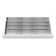 STIER Divisorio per cassetti divisorio in metallo BLH 100/125 mm dimensioni interne 800x450 mm 12 scomparti 6 x TW 275