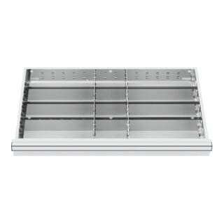 STIER Divisorio per cassetti divisorio in metallo BLH 100/125 mm dimensioni interne 800x450 mm 12 scomparti 6 x TW 325