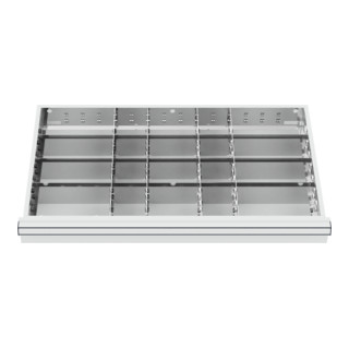 STIER Divisorio per cassetti divisorio in metallo BLH 100/125 mm dimensioni interne 800x450 mm 20 scomparti