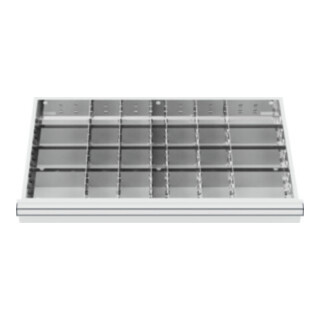 STIER Divisorio per cassetti divisorio in metallo BLH 100/125 mm dimensioni interne 800x450 mm 28 scomparti