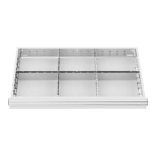 STIER Divisorio per cassetti divisorio in metallo BLH 100/125 mm dimensioni interne 800x450 mm 6 scomparti