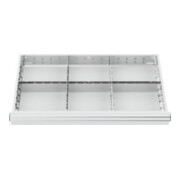 STIER Divisorio per cassetti divisorio in metallo BLH 100/125 mm dimensioni interne 800x450 mm 6 scomparti