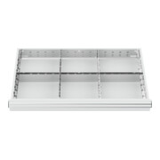 STIER Divisorio per cassetti divisorio in metallo BLH 100/125 mm dimensioni interne 800x450 mm 6 scomparti-2