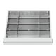 STIER Divisorio per cassetti divisorio in metallo BLH 150/175 mm dimensioni interne 500x450 mm 12 scomparti 6 x TW 125-1