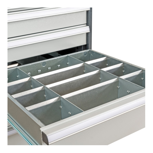 STIER Divisorio per cassetti divisorio in metallo BLH 150/175 mm dimensioni interne 500x450 mm 20 scomparti 6 x TW 125